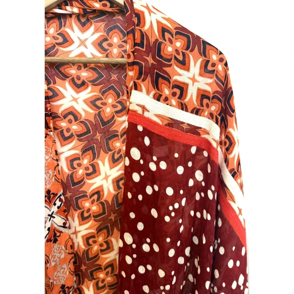 Anthropologie Boho Western Scarf Loop Infinity Moroccan Adair Red Rouge NWT